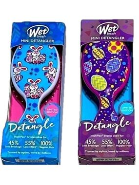 Wet Brush Mini Detangler Hair Brushes Limited Edition Easter Eggs Bunny Print
